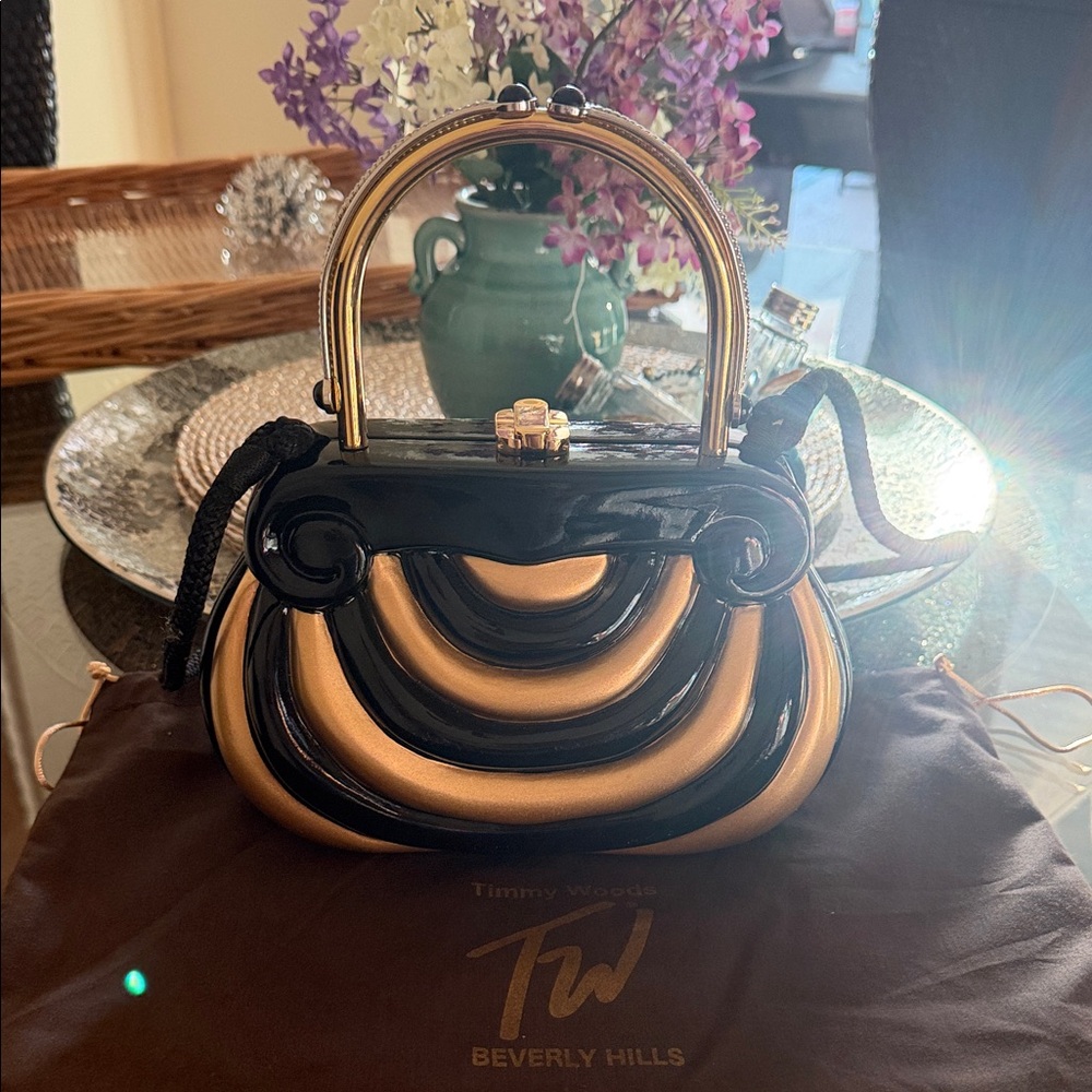 Timmy Woods Black and Gold Small Bag - Picture 2 of 9